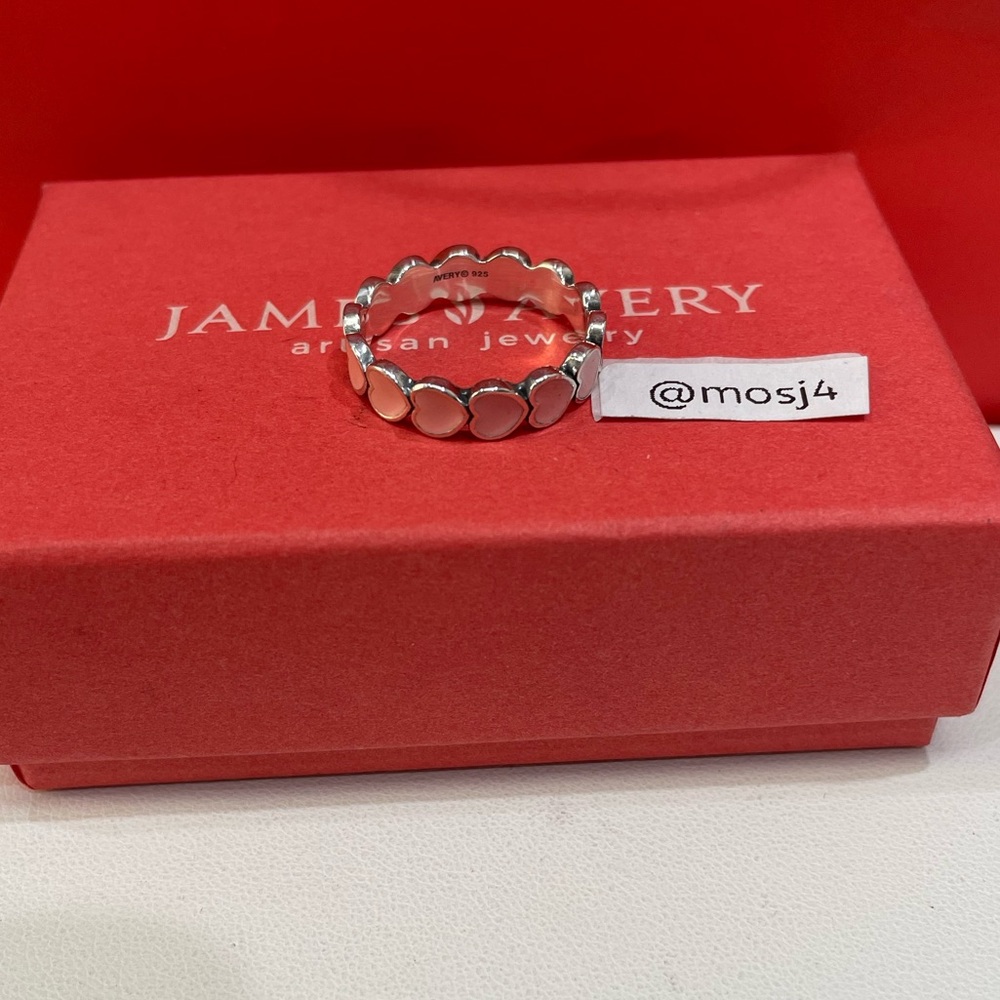James Avery Enamel Connected Hearts Ring